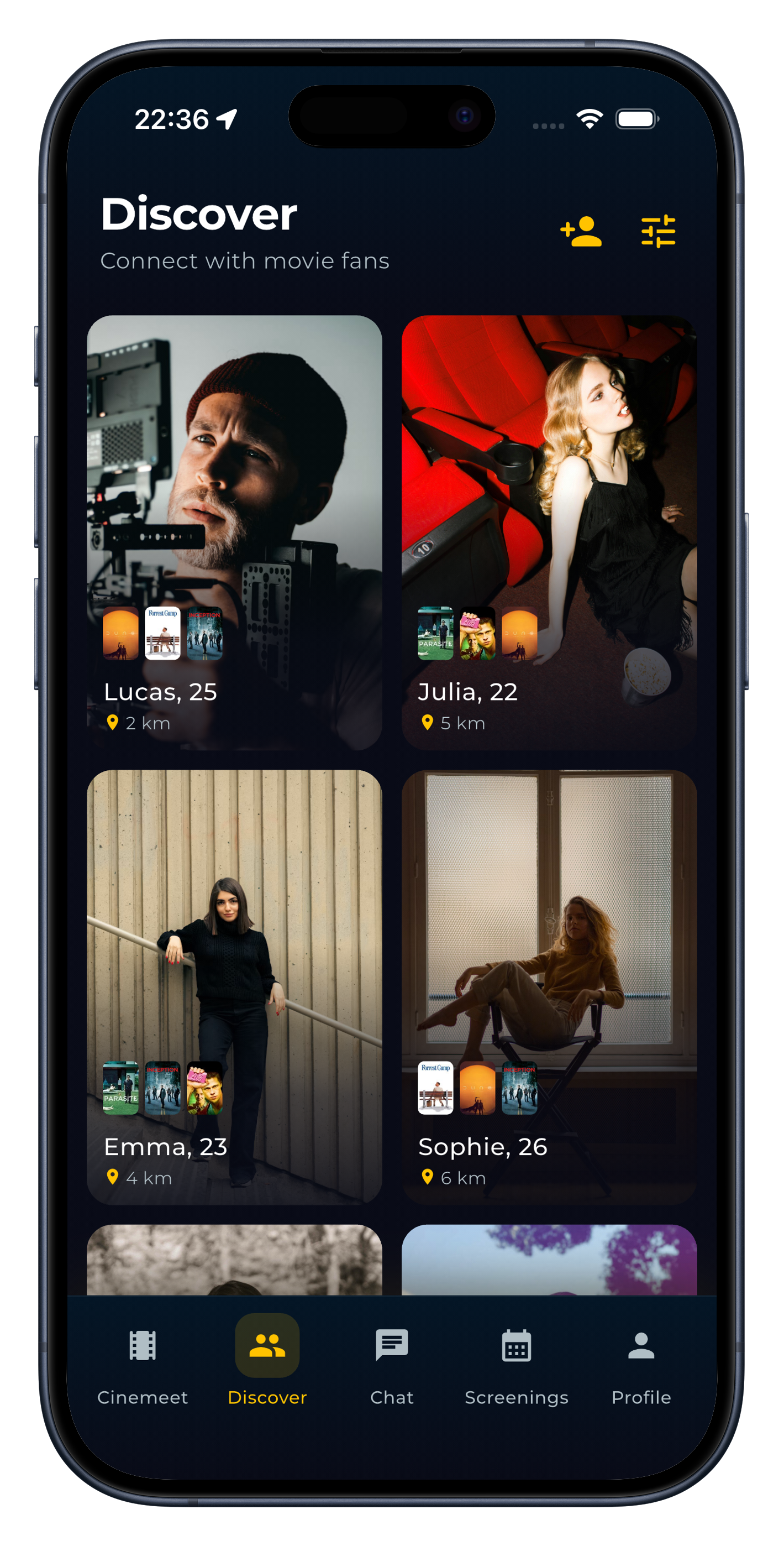 Cinemeet screen mockup